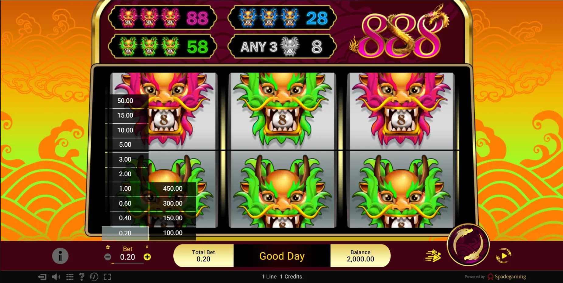 888 Dragons Spadegaming Logo